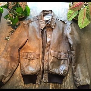 LL Bean Imported Goat Skin Leather Bomber Jacket